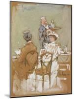 Outside the Cafe on the Grand Boulevard, 1898-Childe Hassam-Mounted Giclee Print