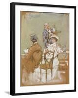 Outside the Cafe on the Grand Boulevard, 1898-Childe Hassam-Framed Giclee Print