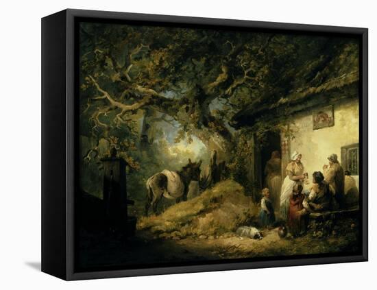 Outside the Dolphin Inn, 1792-George Morland-Framed Stretched Canvas