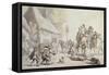 Outside the Inn-Thomas Rowlandson-Framed Stretched Canvas