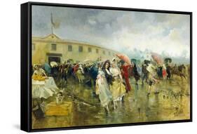 Outside the Plaza De Toros, Madrid, 1897-Eugenio Lucas Villamil-Framed Stretched Canvas