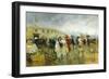 Outside the Plaza De Toros, Madrid, 1897-Eugenio Lucas Villamil-Framed Giclee Print