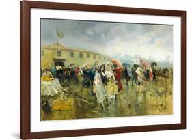 Outside the Plaza De Toros, Madrid, 1897-Eugenio Lucas Villamil-Framed Giclee Print