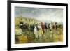 Outside the Plaza De Toros, Madrid, 1897-Eugenio Lucas Villamil-Framed Giclee Print