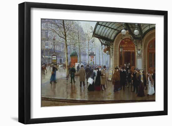 Outside the Theatre Du Vaudeville, Paris-Jean Béraud-Framed Giclee Print