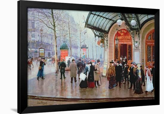 Outside the Vaudeville Theatre, Paris-Jean Béraud-Framed Giclee Print