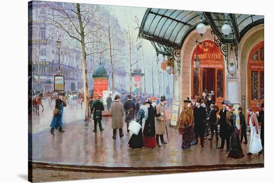 Outside the Vaudeville Theatre, Paris-Jean Béraud-Stretched Canvas