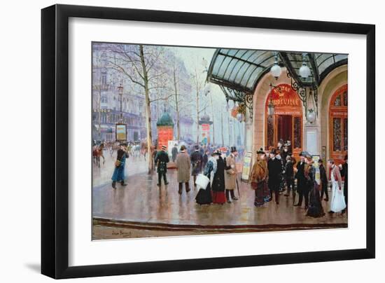 Outside the Vaudeville Theatre, Paris-Jean Béraud-Framed Giclee Print