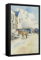 Outside the Wine Shop-Robert Polhill Bevan-Framed Stretched Canvas
