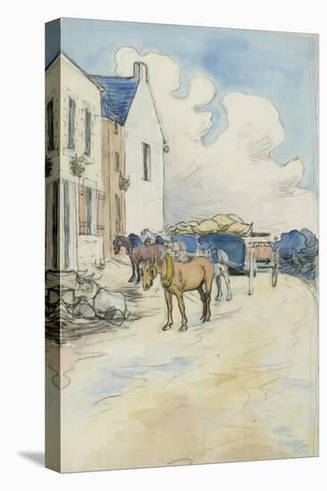 Outside the Wine Shop-Robert Polhill Bevan-Stretched Canvas