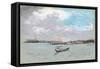 Outside Venice (Lagoon and Gondola)-Joseph Pennell-Framed Stretched Canvas