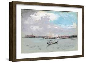 Outside Venice (Lagoon and Gondola)-Joseph Pennell-Framed Giclee Print