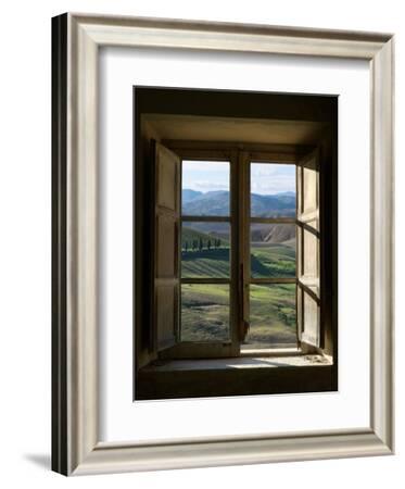 Outside View of Cypress Trees and Green Hills Through a Shabby Windows'  Photographic Print - ollirg | AllPosters.com