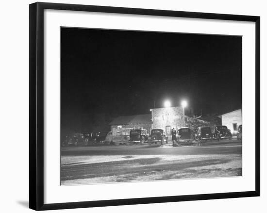 Outside View of Popular Roadhouse During Kansas Prohibition-null-Framed Photographic Print