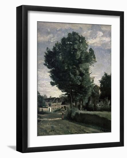 Outskirts of a Village Near Beauvais, Ca. 1850-Jean-Baptiste-Camille Corot-Framed Giclee Print