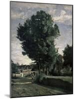 Outskirts of a Village Near Beauvais, Ca. 1850-Jean-Baptiste-Camille Corot-Mounted Giclee Print