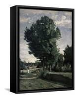 Outskirts of a Village Near Beauvais, Ca. 1850-Jean-Baptiste-Camille Corot-Framed Stretched Canvas