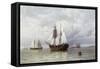 Outward Bound Whaler-William Bradford-Framed Stretched Canvas