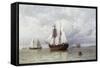 Outward Bound Whaler-William Bradford-Framed Stretched Canvas
