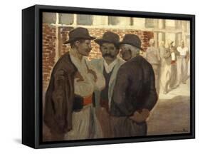 Ouvriers Du Batiment' ('Construction Workers), C1911-Theophile Alexandre Steinlen-Framed Stretched Canvas