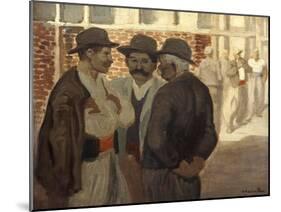 Ouvriers Du Batiment' ('Construction Workers), C1911-Theophile Alexandre Steinlen-Mounted Giclee Print