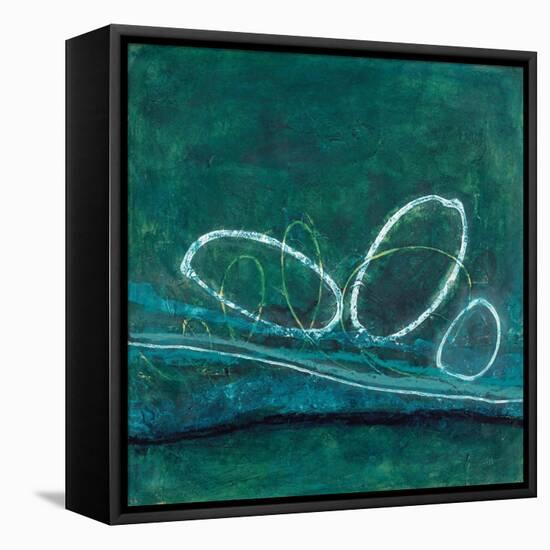 Oval Blues 1-Filippo Ioco-Framed Stretched Canvas