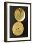 Oval Brass Clock with Lid-null-Framed Giclee Print