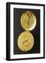 Oval Brass Clock with Lid-null-Framed Giclee Print