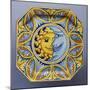 Oval Dish Depicting Solar Eclipse and Ornamental Motifs-null-Mounted Giclee Print