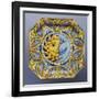 Oval Dish Depicting Solar Eclipse and Ornamental Motifs-null-Framed Giclee Print