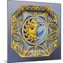 Oval Dish Depicting Solar Eclipse and Ornamental Motifs-null-Mounted Giclee Print