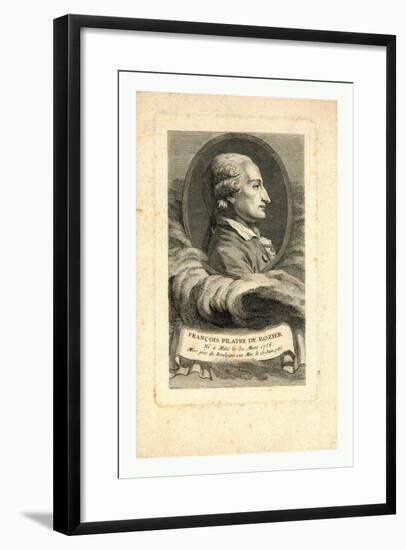 Oval Head-And-Shoulders Profile Portrait of French Balloonist Jean-François Pilâtre De Rozier-null-Framed Giclee Print