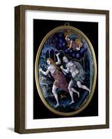 Oval Plaque Depicting Adam and Eve Expelled from Paradise, Limousin-null-Framed Giclee Print