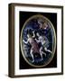 Oval Plaque Depicting Adam and Eve Expelled from Paradise, Limousin-null-Framed Giclee Print