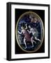 Oval Plaque Depicting Adam and Eve Expelled from Paradise, Limousin-null-Framed Giclee Print