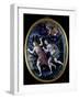 Oval Plaque Depicting Adam and Eve Expelled from Paradise, Limousin-null-Framed Giclee Print