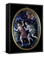 Oval Plaque Depicting Adam and Eve Expelled from Paradise, Limousin-null-Framed Stretched Canvas