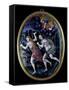 Oval Plaque Depicting Adam and Eve Expelled from Paradise, Limousin-null-Framed Stretched Canvas