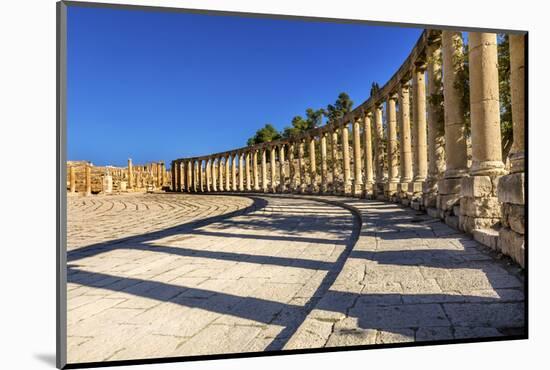 Oval Plaza, 160 Ionic Columns, Jerash, Jordan.-William Perry-Mounted Photographic Print