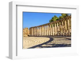 Oval Plaza, 160 Ionic Columns, Jerash, Jordan.-William Perry-Framed Photographic Print