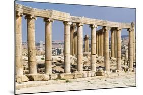 Oval Plaza with colonnade and ionic columns, Jerash, Jordan.-Nico Tondini-Mounted Photographic Print