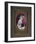 Oval Portrait of a Blonde Girl Wearing a Plumed Hat with Her Hands Inside Her Muff-Kate Greenaway-Framed Giclee Print