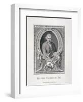 Oval Portrait of David Garrick, 1776-J Collyer-Framed Giclee Print