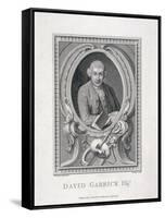 Oval Portrait of David Garrick, 1776-J Collyer-Framed Stretched Canvas