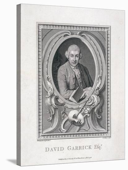 Oval Portrait of David Garrick, 1776-J Collyer-Stretched Canvas