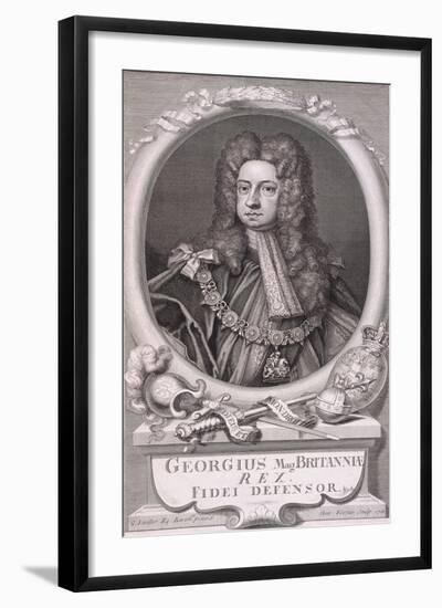 Oval Portrait of George I, King of Great Britain, 1718-George Vertue-Framed Giclee Print