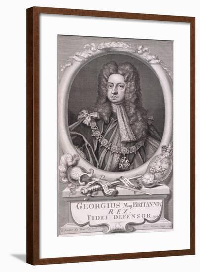 Oval Portrait of George I, King of Great Britain, 1718-George Vertue-Framed Giclee Print
