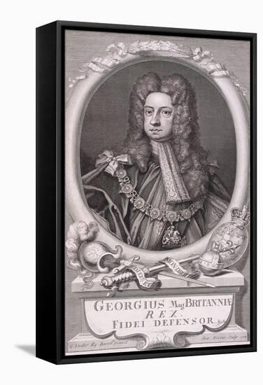 Oval Portrait of George I, King of Great Britain, 1718-George Vertue-Framed Stretched Canvas