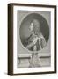Oval Portrait of George I, King of Great Britain, C1700-J Chereau-Framed Giclee Print