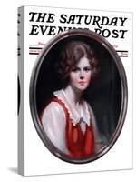 "Oval Portrait," Saturday Evening Post Cover, January 24, 1925-Tom Webb-Stretched Canvas